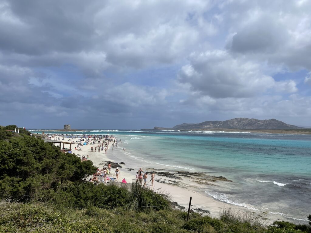 La Pelosa Beach Sardinia with turquoise water
